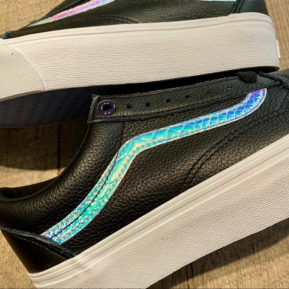 Vans Holo Sidestripe Old Skool Platform Shoes - Black True White - 9 Women’s - Picture 6 of 12